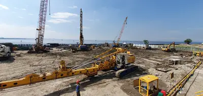 Three types of Bauer drilling rigs were used for the foundation work